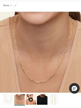 Devon 18 In. Lightweight Paperclip Chain Necklace (Small) in 14K Yellow Gold